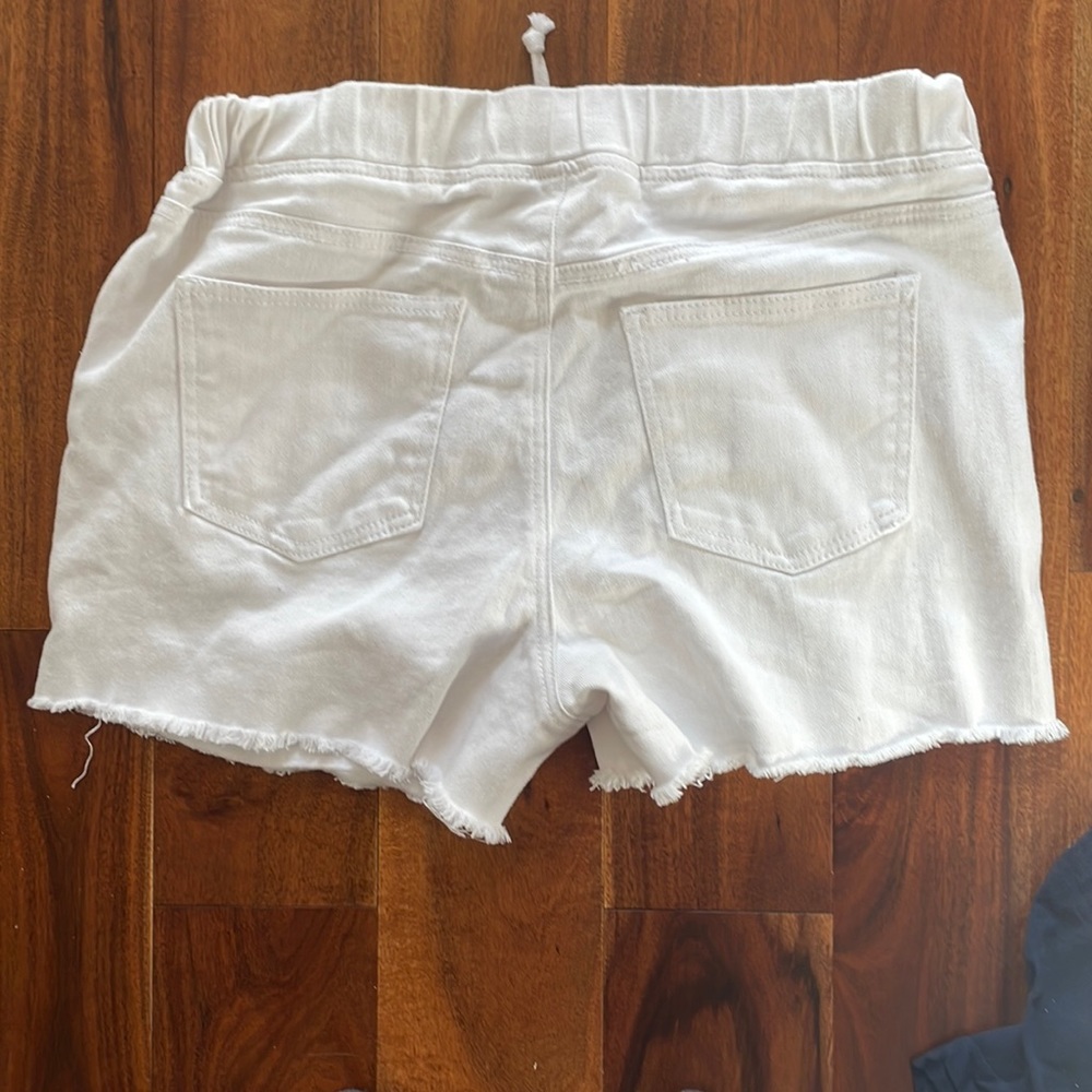White jean shorts